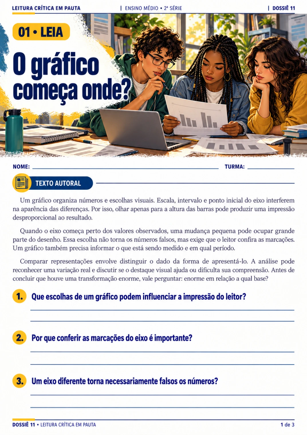 Página sobre escalas e escolhas visuais na leitura de gráficos