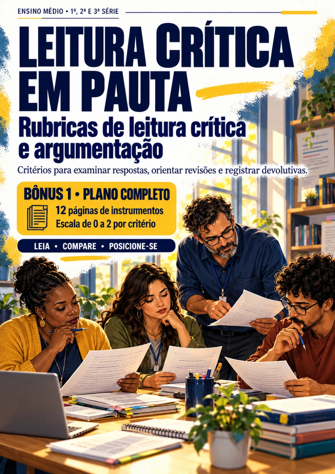 Capa real do bônus Rubricas de leitura crítica e argumentação