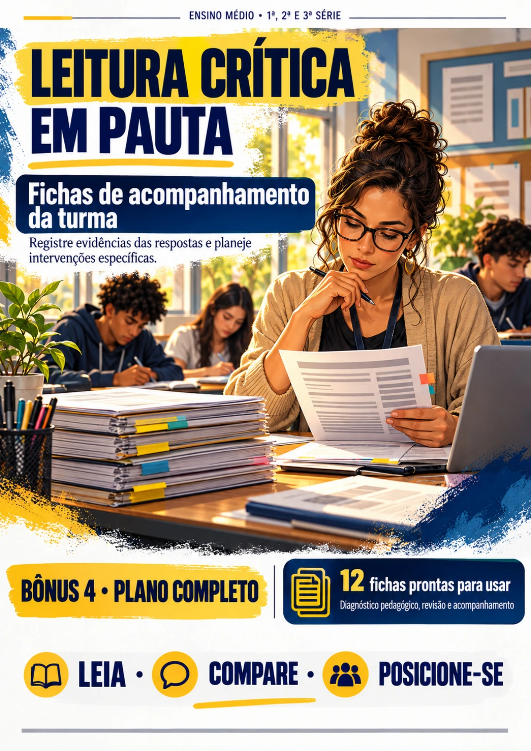 Capa real do bônus Fichas de acompanhamento da turma